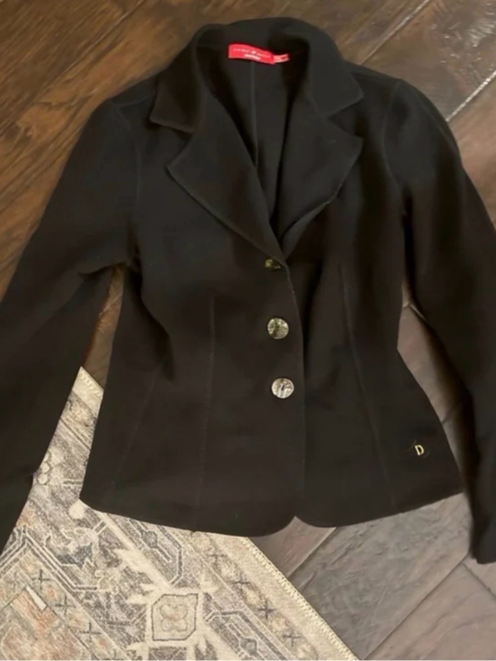 Andy D’Auria Dismero Black Fitted Stretch Blazer Italy Size 4 XS Small
